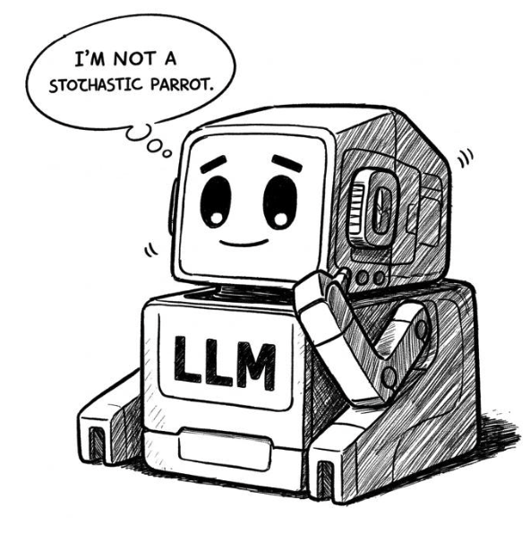 An LLM thinks, "I'm not a stochastic parrot."